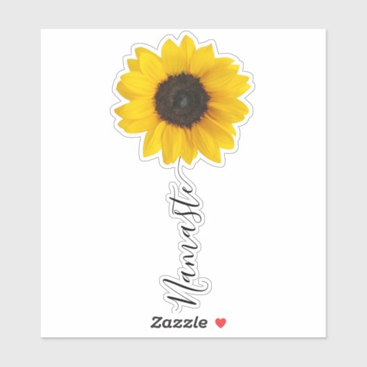 Namaste Script Sunflower Stem Sticker (Vel)