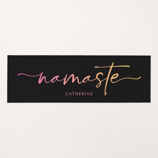 Namaste Script Writing Gradient Custom Exercise Yogamat (Voorkant (horizontaal))