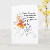 Namaste Vrouwencadeau Kaart (Gele Bloem)