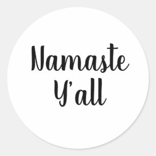 Namaste Y’all Yoga Typografie Ronde Sticker