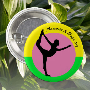 Namaste & Yoga Day/weekendretraite Ronde Button 3,2 Cm