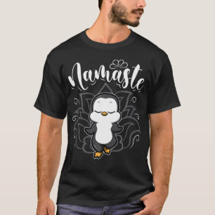 Namaste Yoga Dieren Schattige Pinguïn Boeddha T-shirt