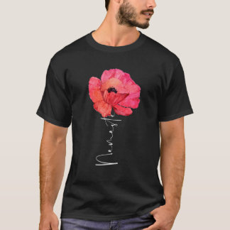 Namaste Yoga Gezegde Waterverf Red Poppy Flower Bo T-shirt