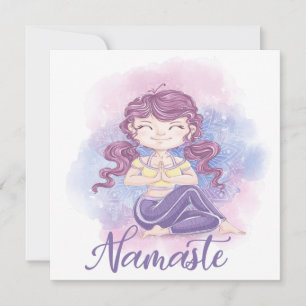 Namaste Yoga Girl Flat Kaart