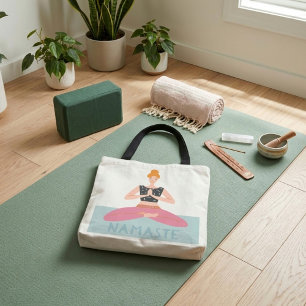 Namaste Yoga Illustration Sac fourre-tout mignon