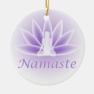 Namaste Yoga Lotus Femme Fleur Violet Ornement