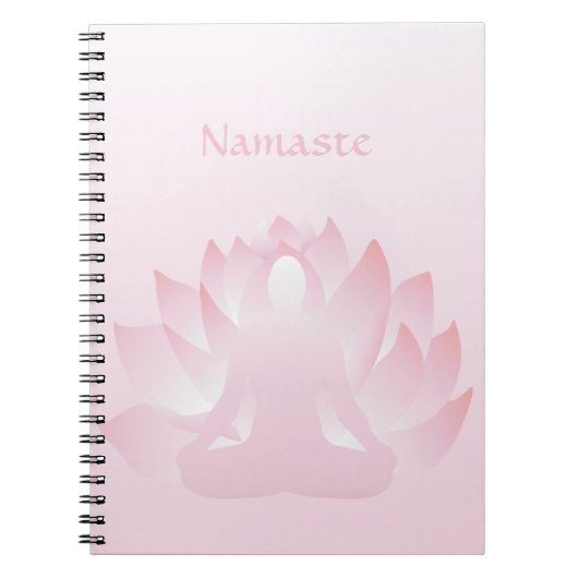 Namaste Yoga Lotus Pose Carnet rose Fleur (Devant)