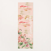 Namaste Yoga Mat met roze flamingos (Voorkant)