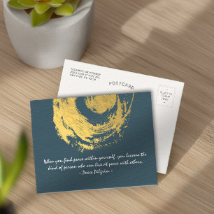 Namaste Yoga Meditation citeert Blue Gold ZEN Sign Briefkaart