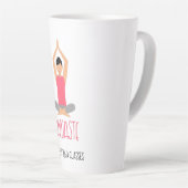 Namaste Yoga Pose Bedrijfsnaam Latte Mok (Rechterhoek)