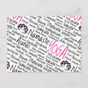 Namaste Yoga Positions Asana Poses Sanskrit Names Briefkaart