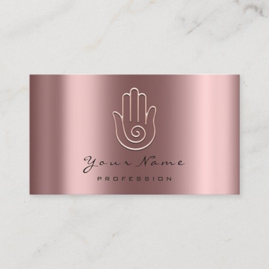 Namaste Yoga Rose à la main Gold Logo Carte de ren (Devant)