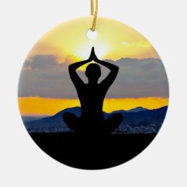 Namaste, Yoga Sunrise, kerstversiering Keramisch Ornament