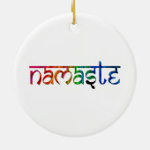 Namaste, Yoga Sunrise, kerstversiering Keramisch Ornament (Achterkant)