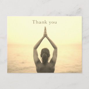 Namaste Yoga vrouw steek hand dank u Briefkaart