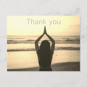 Namaste Yoga vrouw steek hand dank u Briefkaart