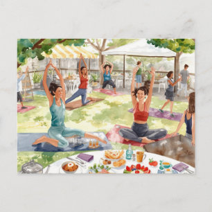 Namaste Yoga vrouw steek hand op Dank u Briefkaart