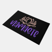 Namaste Zen Yoga Lotus Meditation Paars Black Deurmat (Schuin)