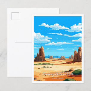 Nambung Australia Art Travel  illustratie Briefkaart