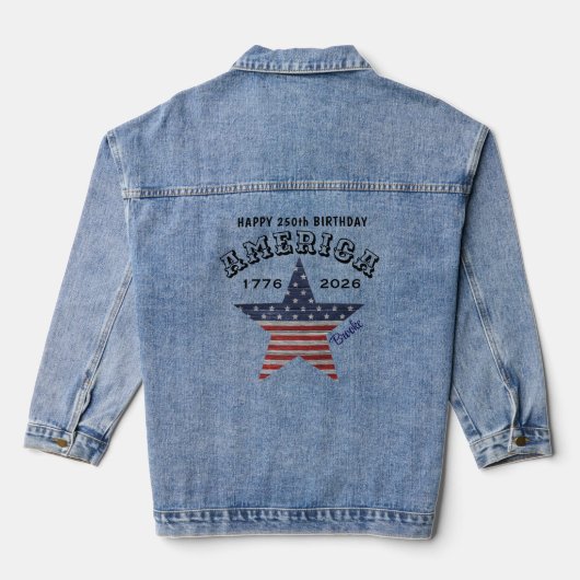 Name || 250th Happy Birthday America Stars Denim Jacket (Achterkant)