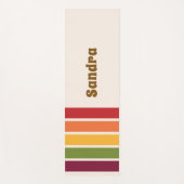 Name, 70s Retro Colors Stripe Panels Yogamat (Voorkant)