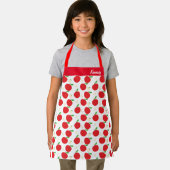 Name Apple Fruit Red White Food Pattern Schort (Insitu)