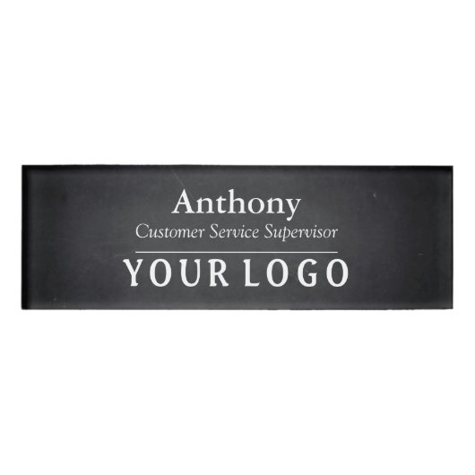 Name Badge Magnet Custom Logo Employee Staff Large (Voorkant)
