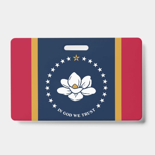 Name Badge with flag of Mississippi, USA (Front)