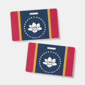 Name Badge with flag of Mississippi, USA (Front & Back)