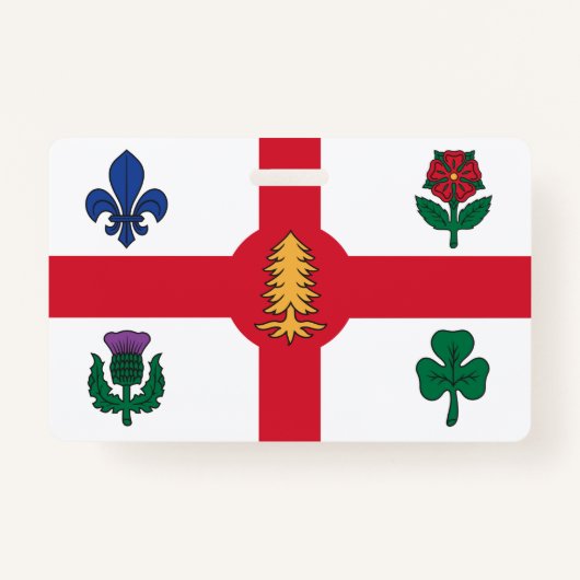 Name Badge with flag of Montreal (Devant)