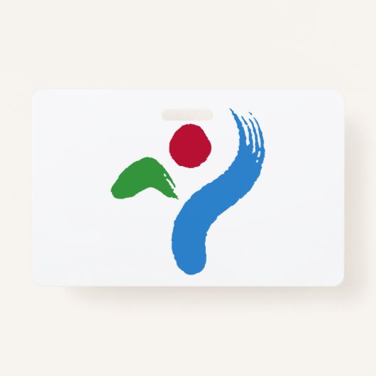 Name Badge with flag of Seoul, South Korea (Devant)