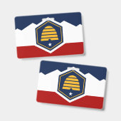 Name Badge with flag of Utah, USA (Avant & arrière)