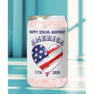 Name || Bold Flag Heart Happy Birthday America Blikvorm Glas