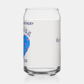 Name || Bright Blue Heart Happy Birthday America Blikvorm Glas (Links)