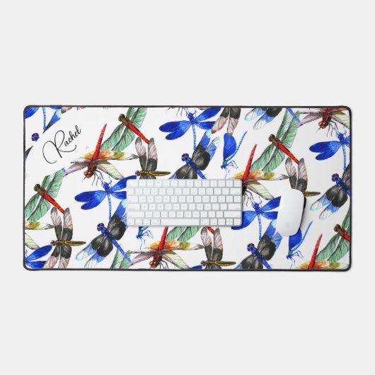 Name || Bright Watercolor Dragonfly Pattern  (Clavier et souris)