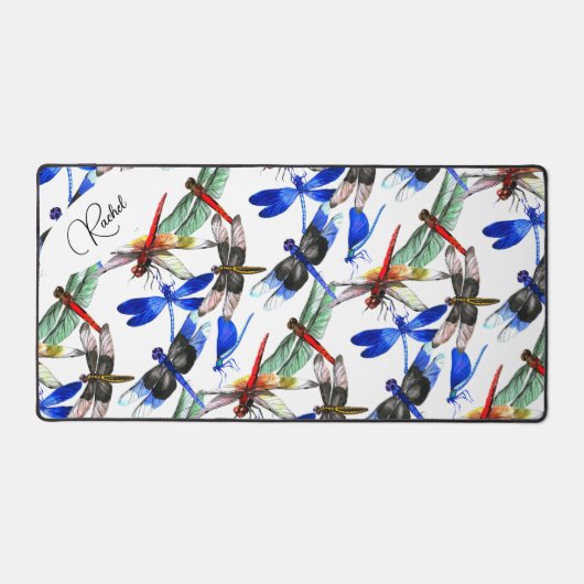 Name || Bright Watercolor Dragonfly Pattern  (Recto)
