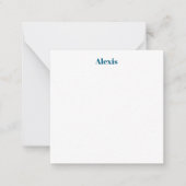 Name Calligraphy Script Plain Simple White Blue Notitiekaartje (Voorkant)