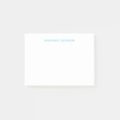 Name Calligraphy Script Plain Simple White Blue Post-it® Notes (Voorkant)
