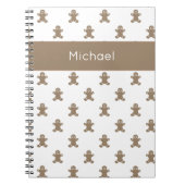 Name Cute Gingerbread Man Cookies Holiday Notebook Notitieboek (Voorkant)