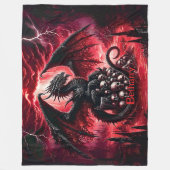 Name, Fantasy Fire Dragon with Skulls  Fleece Deken (Voorkant)