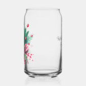 Name, Greenery Red Berries Christmas Bouquet 16oz Blikvorm Glas (Links)