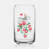 Name, Holiday Watercolor Mistletoe & Berries 16oz (Recto)