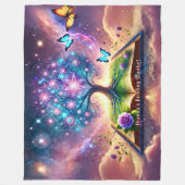 Name, Imagination Tree Growing from Reading Book, Fleece Deken (Voorkant)
