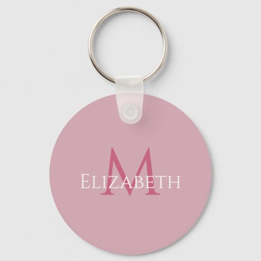 Name Initial Pink Personalized Monogram For Her Sleutelhanger (Voorkant)
