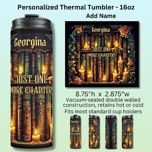 Name Just One More Chapter Books Candles Thermosbeker