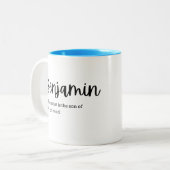 Name meaning: Benjamin Tweekleurige Koffiemok (Voorkant links)