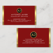 Name Monogram With Gold Frame Visitekaartje (Voorkant / Achterkant)