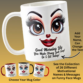 Name Motivation Lily Fabulous Eyes Funny Face Koffiemok
