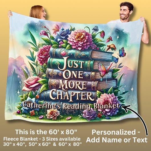 Name One More Chapter Reading Blanket Books Flower Fleece Deken