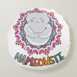 Name owste Cat Pillow Rond Kussen